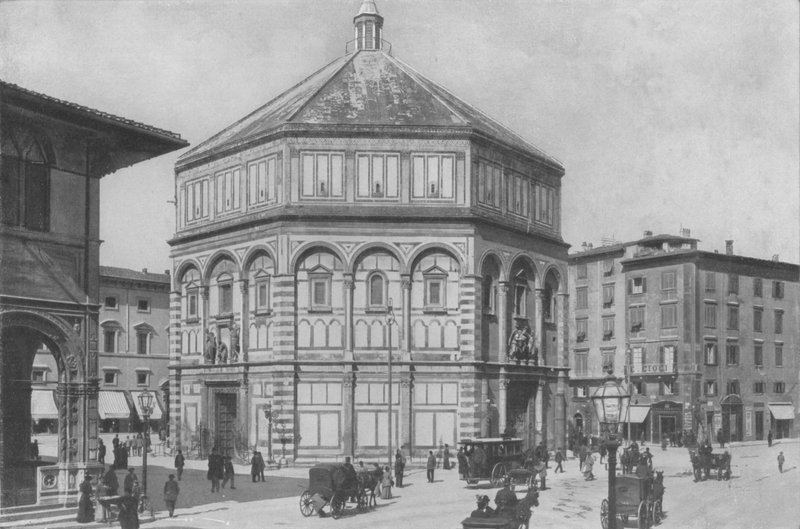 Florencja, Baptysterium (zdjęcie czarno-białe) autorstwa Italian Photographer