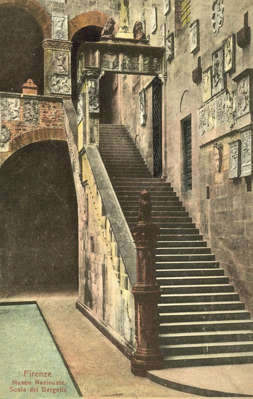 Florencja, Włochy, Bargello, Klatka schodowa autorstwa Italian Photographer