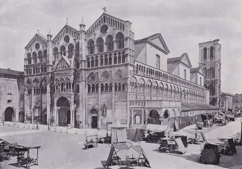 Włochy: Katedra, Ferrara (zdjęcie czarno-białe) autorstwa Italian Photographer