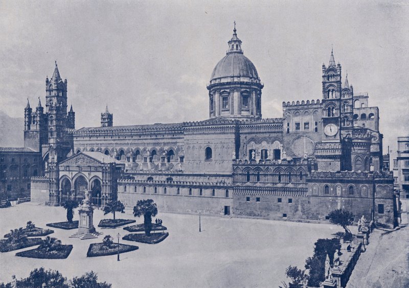 Włochy: Palermo, katedra (zdjęcie czarno-białe) autorstwa Italian Photographer