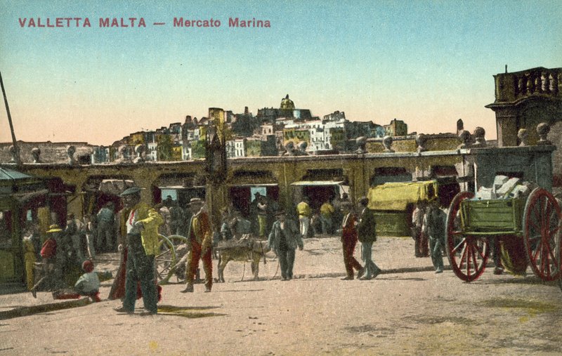 Targ Marina, Valletta (kolorowe zdjęcie) autorstwa Italian Photographer