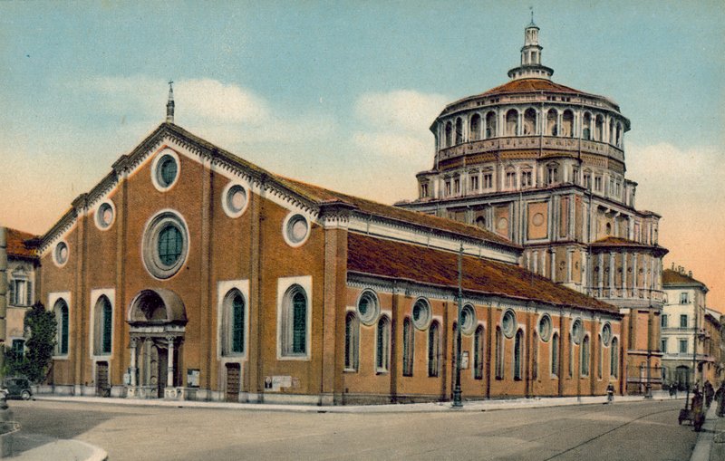 Mediolan: kościół S Maria della Grazie (zdjęcie kolorowe) autorstwa Italian Photographer