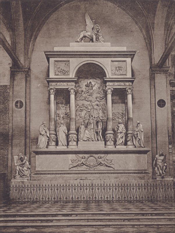 Pomnik Tycjana (zdjęcie b / w) autorstwa Italian Photographer