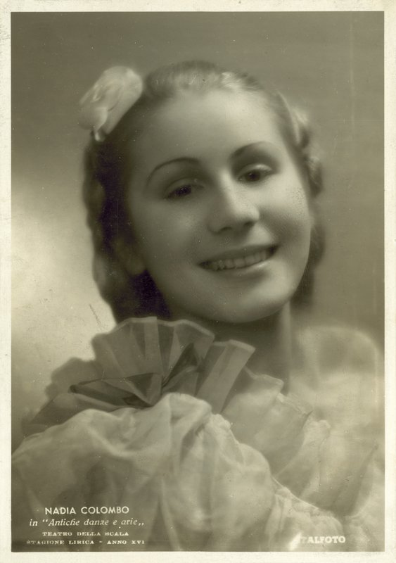 Nadia Colombo, włoska baletnica (zdjęcie czarno-białe) autorstwa Italian Photographer