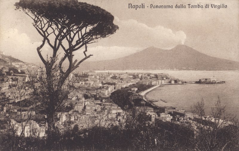 Neapol - Neapol, panorama z grobowca Wergiliusza (zdjęcie czarno-białe) autorstwa Italian Photographer