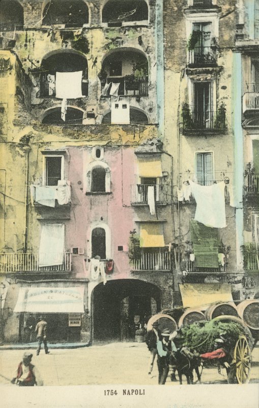 Neapol, scena uliczna w Neapolu (zdjęcie kolorowe) autorstwa Italian Photographer