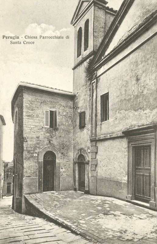 Perugia: Kościół parafialny Santa Croce (zdjęcie czarno-białe) autorstwa Italian Photographer