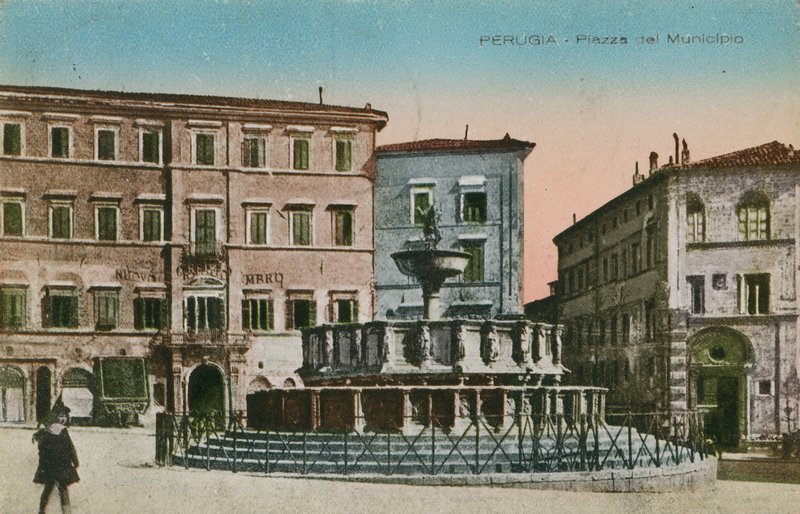 Perugia, Plac Ratuszowy, ok. 1910 autorstwa Italian Photographer