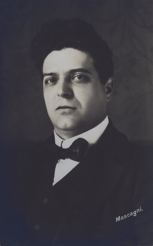Pietro Mascagni, włoski kompozytor opery Cavalleria Rusticana (zdjęcie czarno-białe) autorstwa Italian Photographer