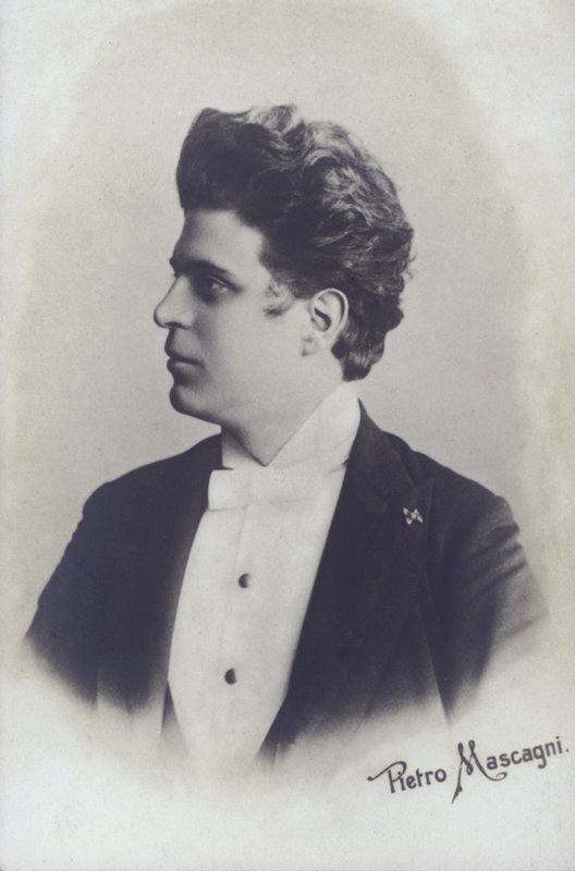 Pietro Mascagni, włoski kompozytor opery Cavalleria Rusticana (zdjęcie czarno-białe) autorstwa Italian Photographer