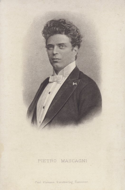 Pietro Mascagni, włoski kompozytor opery Cavalleria Rusticana (zdjęcie czarno-białe) autorstwa Italian Photographer