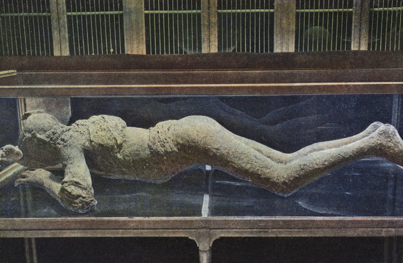 Gipsowy odlew korpusu z Pompejów (zdjęcie kolorowe) autorstwa Italian Photographer