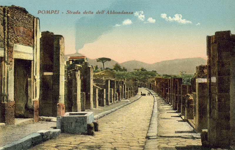 Pompeje, Włochy, ulica zwana Dell Abbondanza autorstwa Italian Photographer