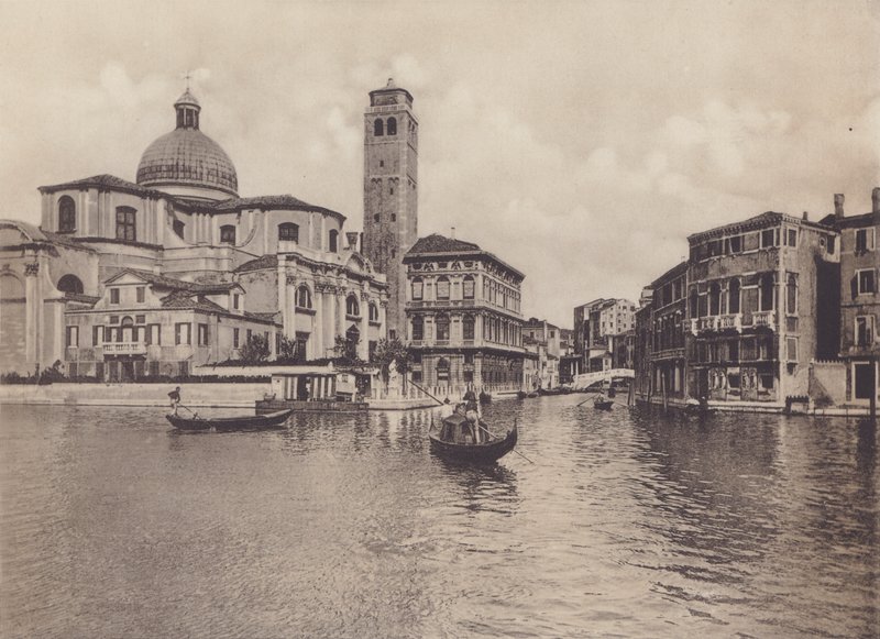 Rio Cannareggio i Palazzo Labia (zdjęcie b / w) autorstwa Italian Photographer