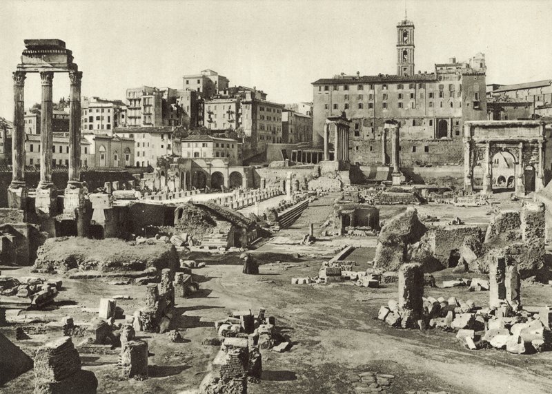 Forum Romanum i Bazylika Julia autorstwa Italian Photographer
