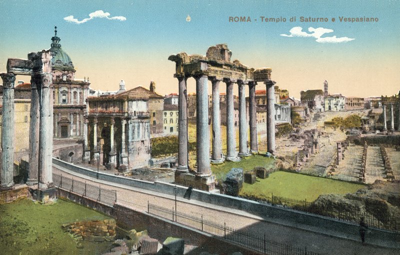 Rzym, Włochy, Świątynia Saturna i Wespazjana autorstwa Italian Photographer
