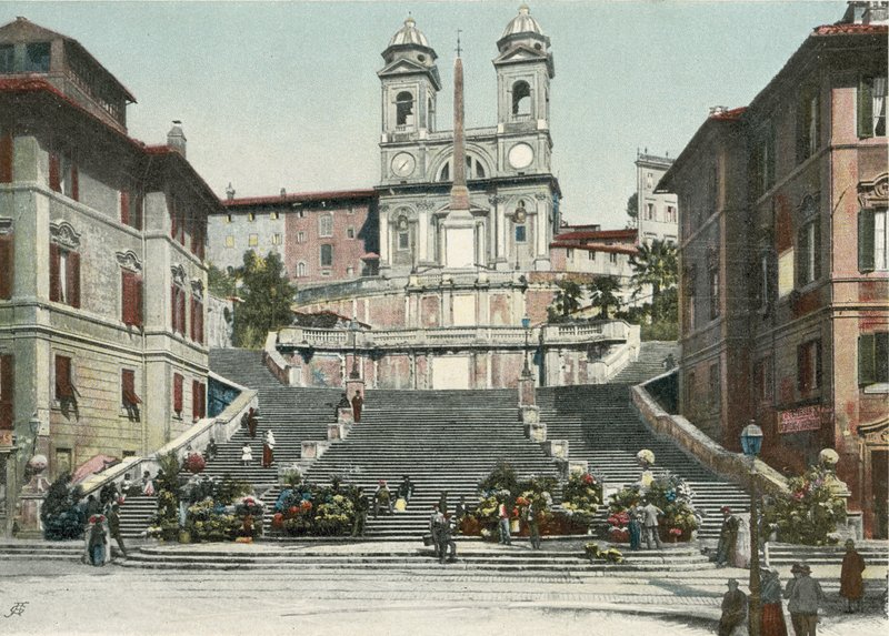 Rzym, Schody Hiszpańskie (zdjęcie kolorowe) autorstwa Italian Photographer