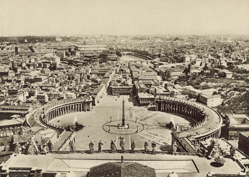 Plac S Peters i Panorama Miasta z kopuły autorstwa Italian Photographer