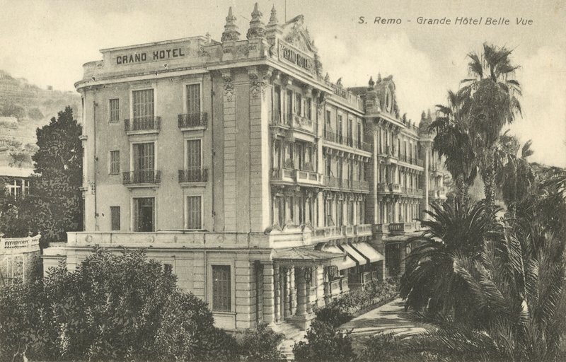 San Remo, Włochy, Grande Hotel Belle Vue autorstwa Italian Photographer