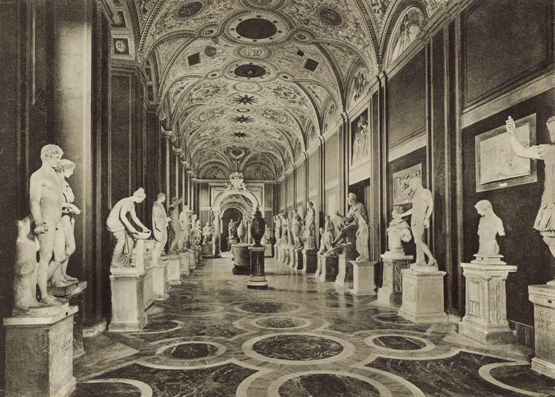 Muzeum Watykańskie, Wnętrze Sali Posągów autorstwa Italian Photographer