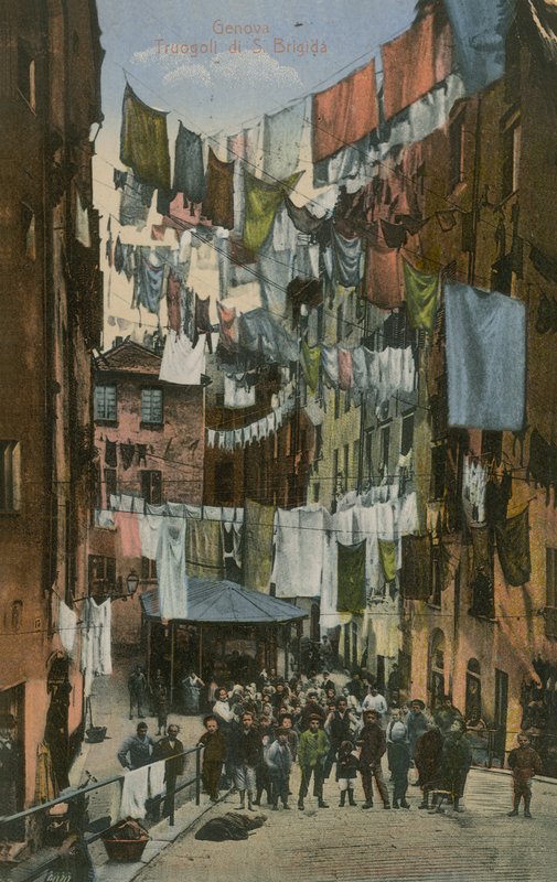 Koryta Santa Brigida; Genua. Pocztówka wysłana w 1913 roku. autorstwa Italian Photographer