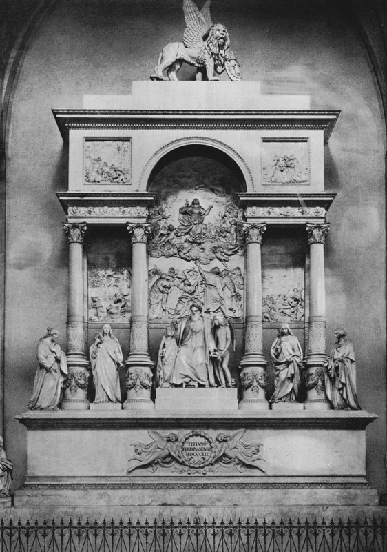 Wenecja, Pomnik Tiziano Vecellio (zdjęcie b / w) autorstwa Italian Photographer