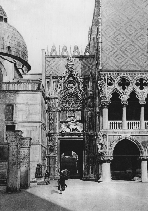 Wenecja, Porta della Carta (zdjęcie czarno-białe) autorstwa Italian Photographer