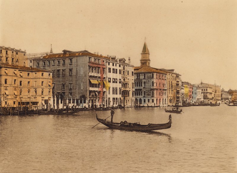Venezia / Wenecja: Canal Grande, Alberghi (kolorowe zdjęcie) autorstwa Italian Photographer
