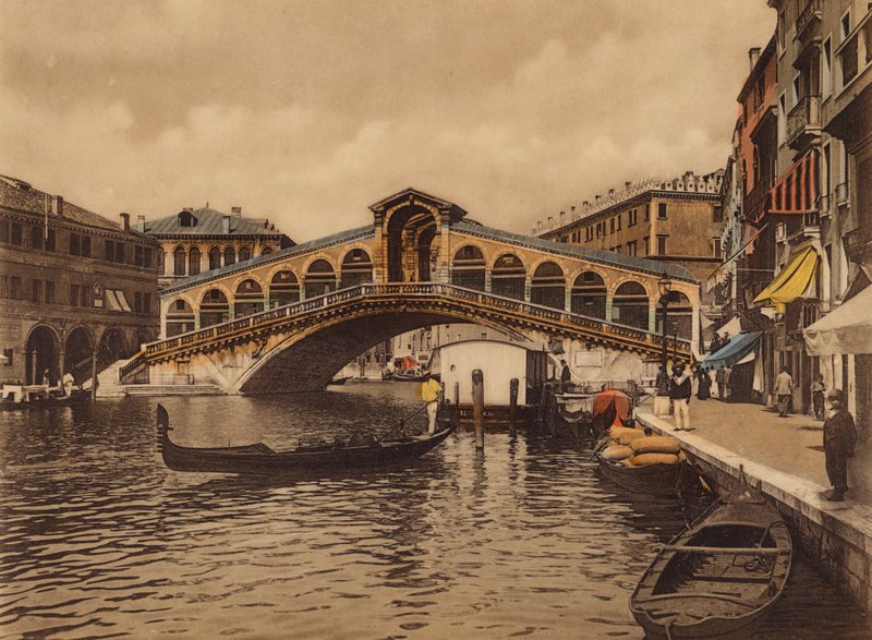Venezia / Wenecja: Most Rialto (kolorowe zdjęcie) autorstwa Italian Photographer