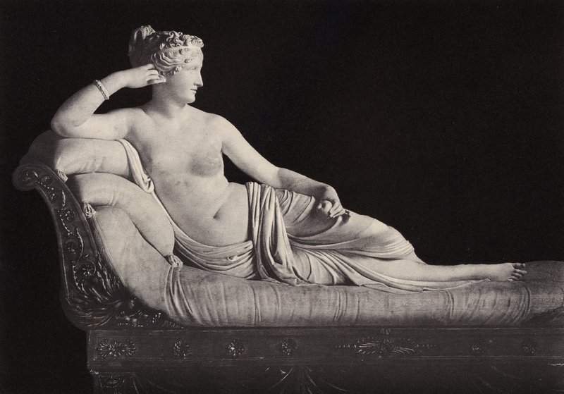 Villa Umberto I, Muzeum Borghese, Pauline Borghese, siostra Napoleona I (zdjęcie czarno-białe) autorstwa Italian Photographer