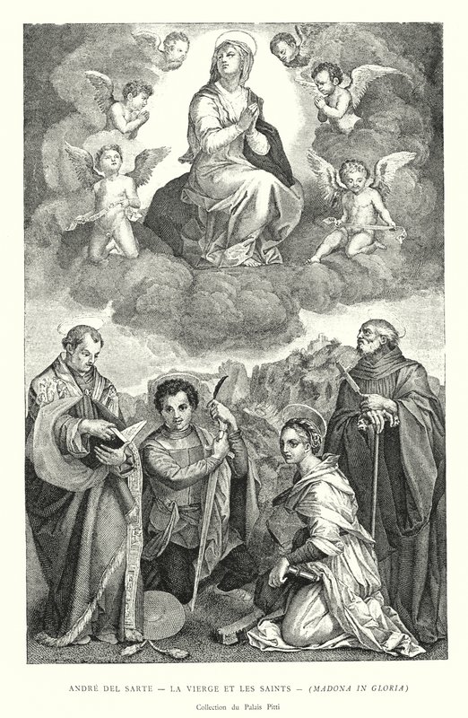 Andre del Sarte, Dziewica i święci, Madonna in Gloria, Kolekcja Pałacu Pitti (rycina) autorstwa Italian School