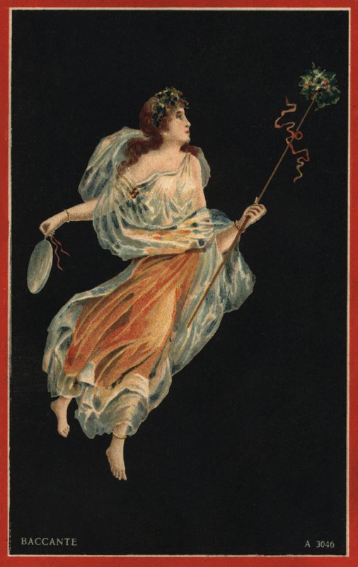 Baccante (litografia kolorowa) autorstwa Italian School