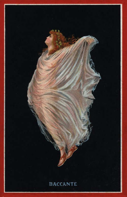 Dziewczyna Baccante (kolorowa litografia) autorstwa Italian School