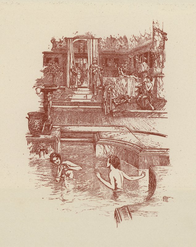 Łaźnia rzymska (litografia) autorstwa Italian School