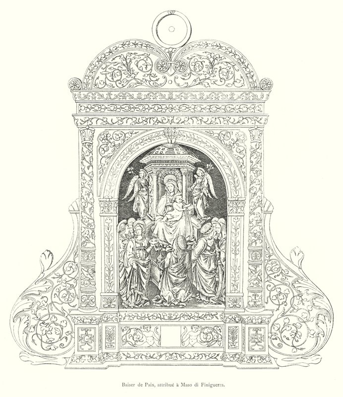 Pocałunek Pokoju, przypisywany Maso di Finiguerra (rycina) autorstwa Italian School