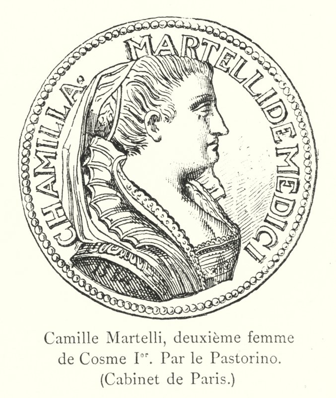 Camille Martelli, druga żona Cosimo I, By Pastorino, Cabinet de Paris (rycina) autorstwa Italian School