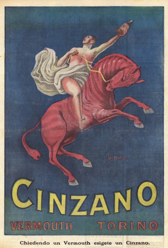 Cinzano Vermouth Turyn (kolorowa litografia) autorstwa Italian School