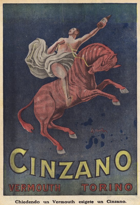 Cinzano Vermouth Turyn (kolorowa litografia) autorstwa Italian School