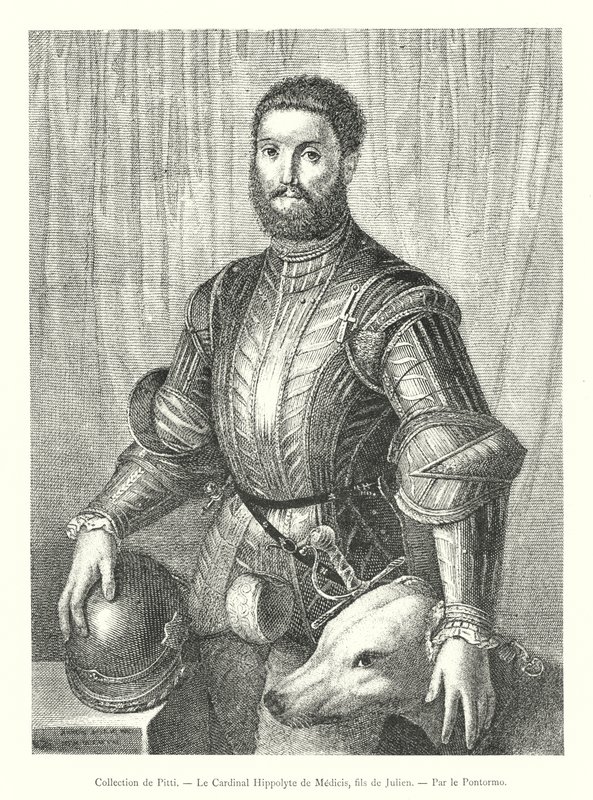 Kolekcja Pitti, kardynała Hippolyte de Medici, syna Juliena, By Pontormo (rycina) autorstwa Italian School