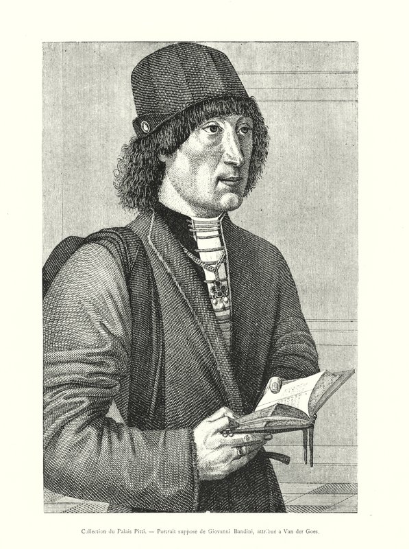 Kolekcja Pałacu Pittich, przypuszczalny portret Giovanniego Bandiniego, przypisywany Van der Goesowi (rycina) autorstwa Italian School
