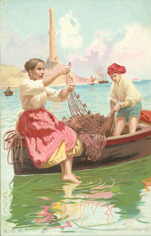 Costume Ligure (chromolitho) autorstwa Italian School
