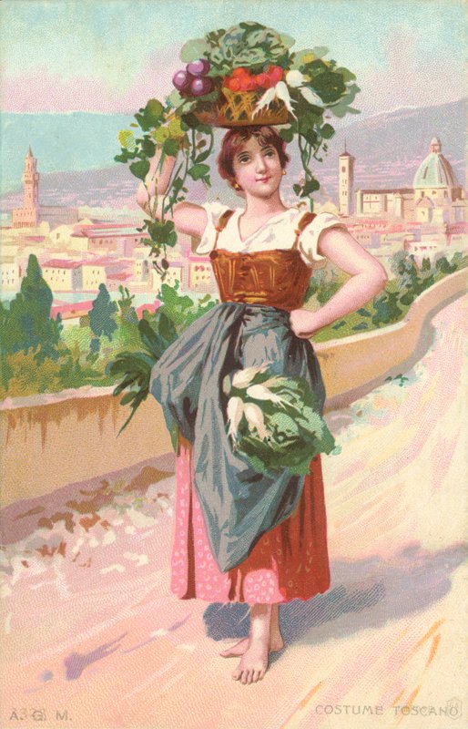 Strój toskański (chromolitho) autorstwa Italian School