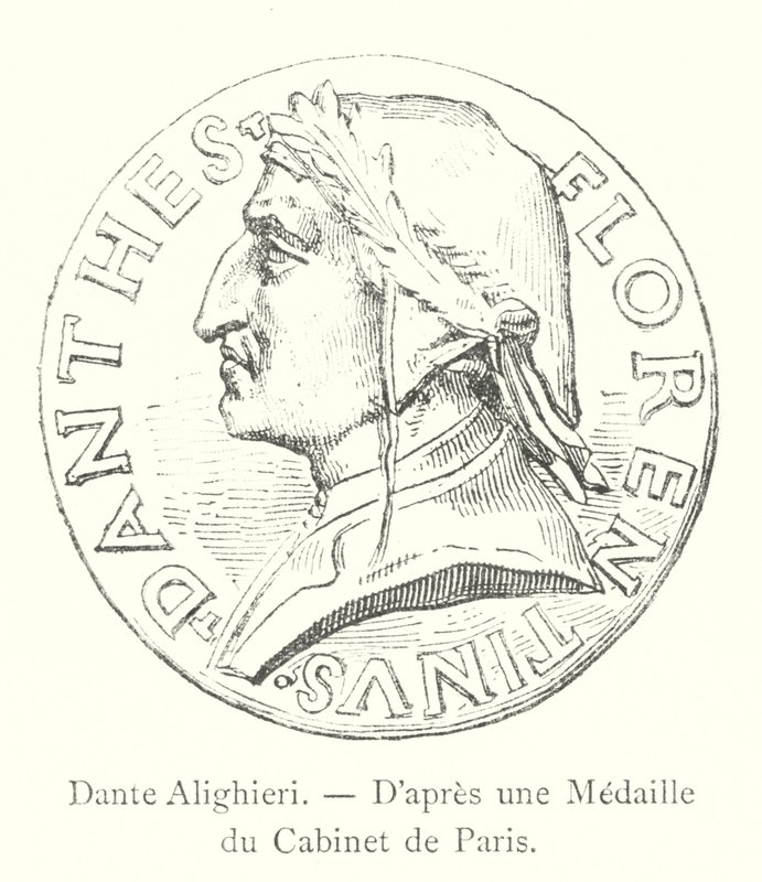 Dante Alighieri, Po Medalu Gabinetu Paryskiego (rycina) autorstwa Italian School