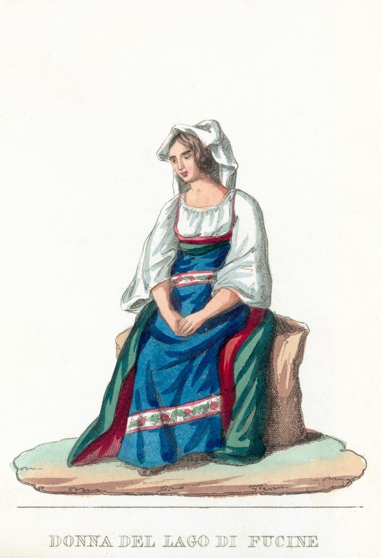 Donna Del Lago Di Fucine (kolorowy grawerunek) autorstwa Italian School