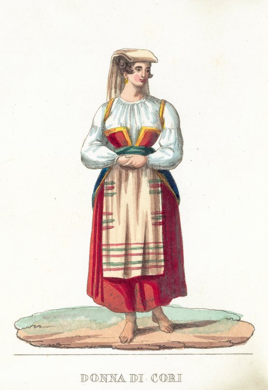 Donna Di Cori (kolorowy grawerunek) autorstwa Italian School