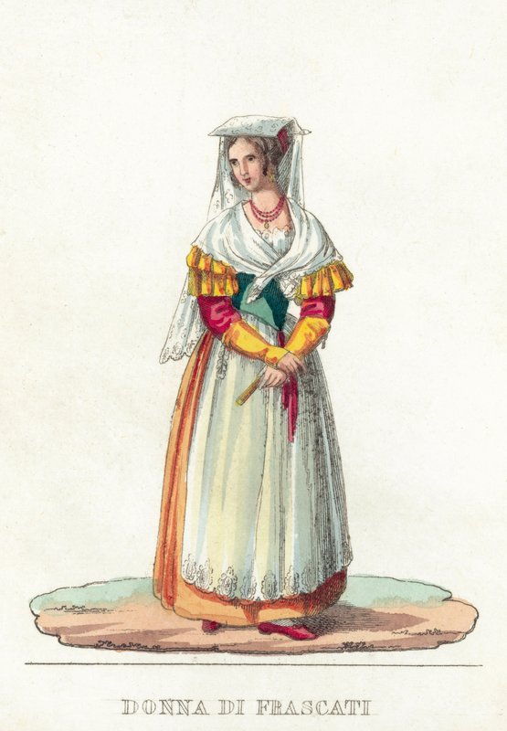 Donna Di Frascati (kolorowy grawerunek) autorstwa Italian School