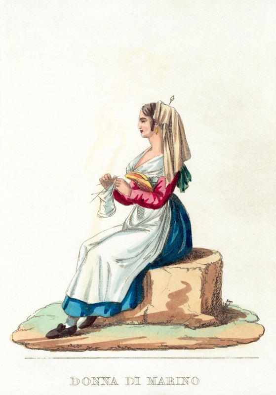 Donna Di Marino (kolorowy grawerunek) autorstwa Italian School