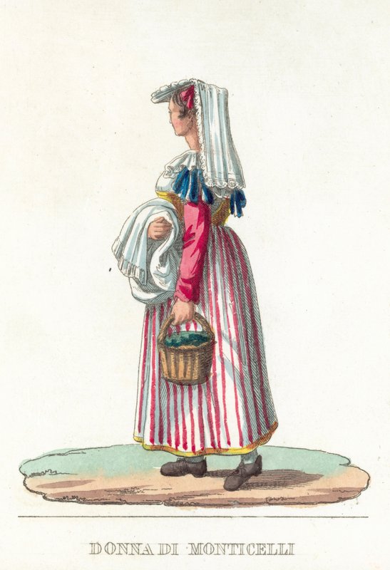 Donna Di Monticelli (kolorowy grawerunek) autorstwa Italian School