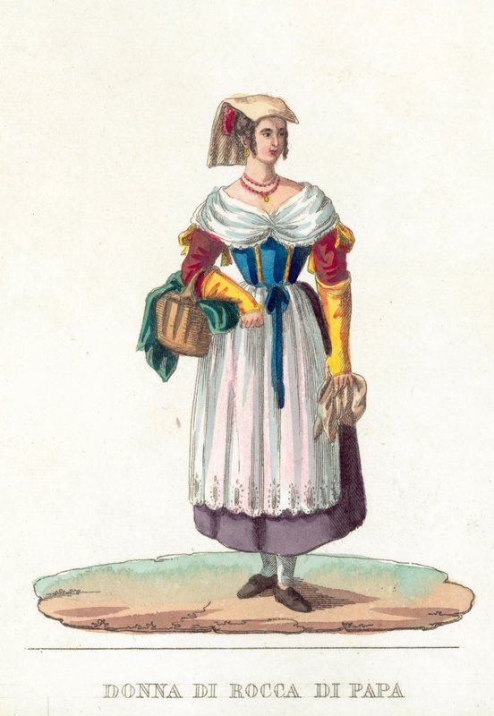 Donna Di Rocca Di Papa (kolorowy grawerunek) autorstwa Italian School