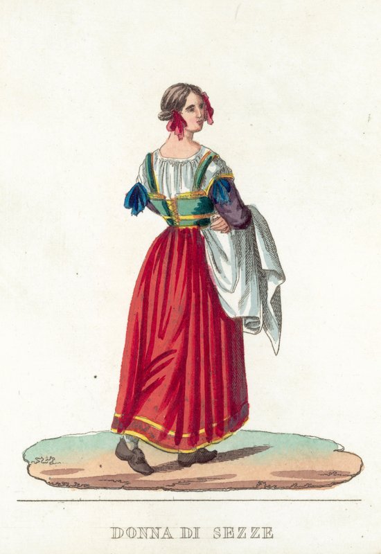 Donna Di Sezze (kolorowy grawerunek) autorstwa Italian School